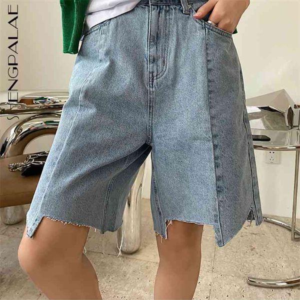 

minimalist short jeans women's summer high waist irregular straight loose denim shorts female tide 5e127 210427, White;black