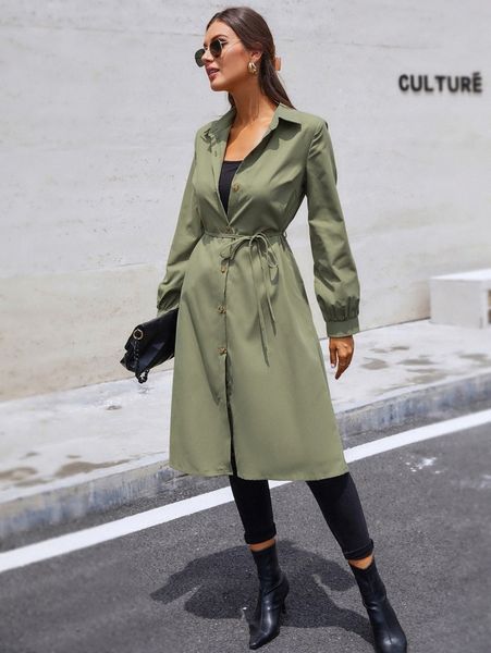 

single breasted belted trench coat q1p8#, Tan;black