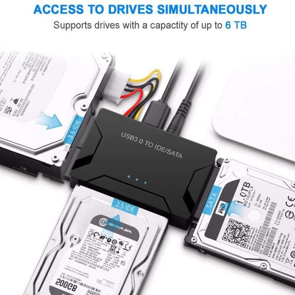 

hubs usb 3.0 to ide/sata hard drive adapter, external converter for 2.5" 3.5" ide sata hdd ssd dvd optical data transfer