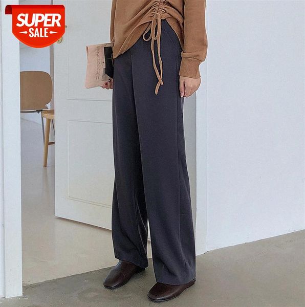 

6900 ou fan ins casual wide-leg pants women korean style high-waist straight-leg trousers #bn7j, Black;gray