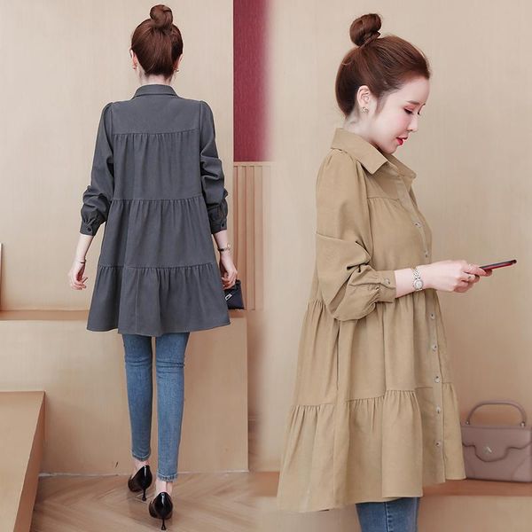 

women's blouses & shirts spring plus size korean loose midi elegant shirt blusas feminina ver o 2021 womens clothing, White