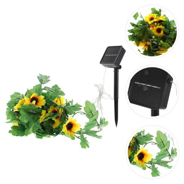 

solar lamps sunflower rattan string lights patio light decorative garden