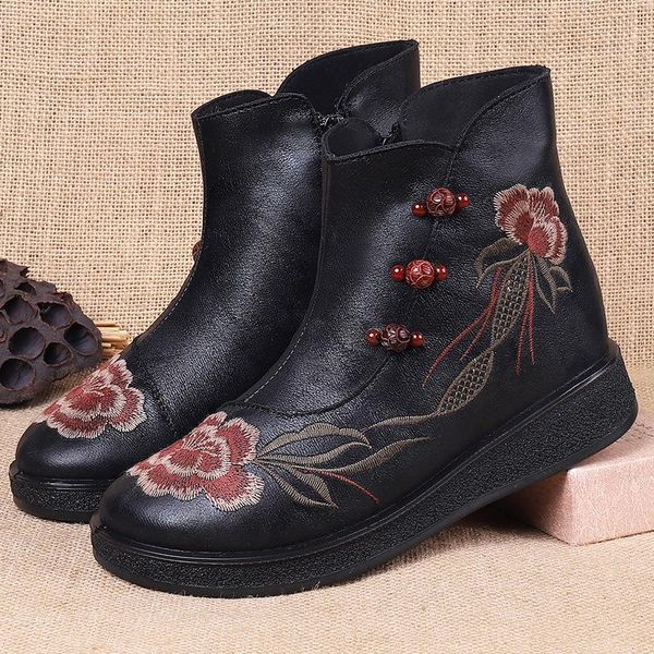 

boots women's waterproof shoes for casual chunky female winter 2021 large size, Black