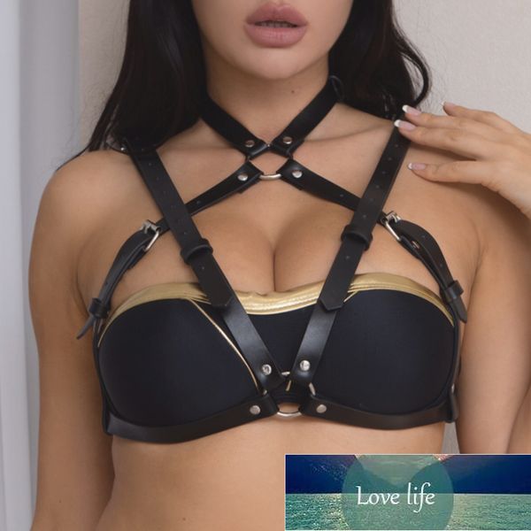 

leather harness women bra cage sword belt body bondage straps harness belts lingerie underwear suspender gothic garters factory price expert, Black;white