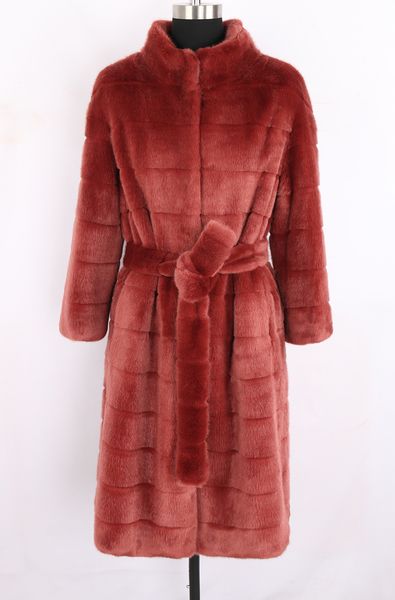 

plus size outerwear & coats nerazzurri winter long thick warm striped fluffy faux fur coat women 3/4 sleeve belt elegant luxury fashion 6xl, Black