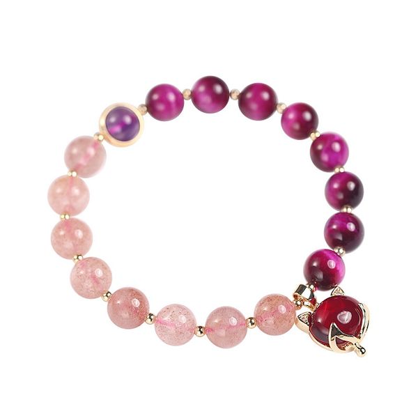 

tigereye stone amethyst beaded strands bracelet for women natural jade buddhist jewelry, Black