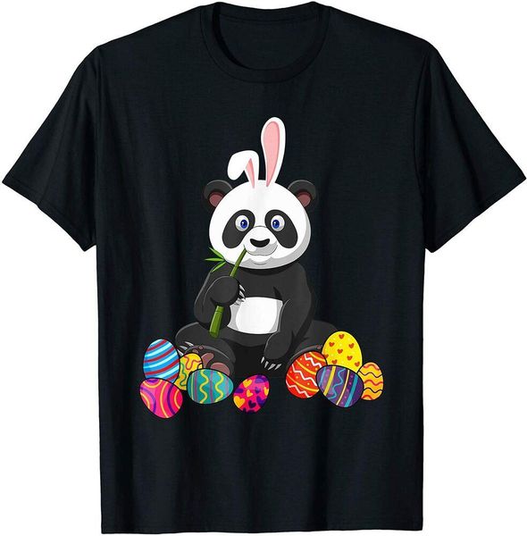 

panda bunny ear with egg easter easter day shirt boys men t-shirt, White;black