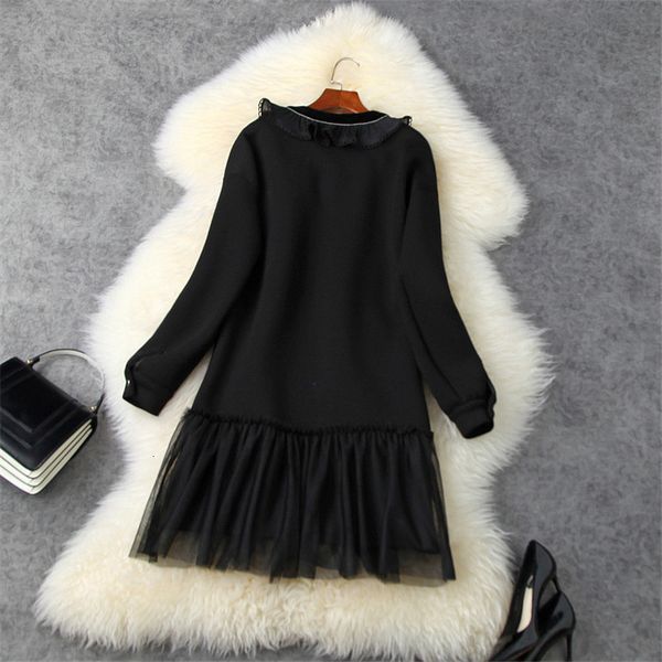 

two piece dress elegant autumn long sleeve cotton hoodies dress up party women's clothes casual designers loose black femme robe vf34, White