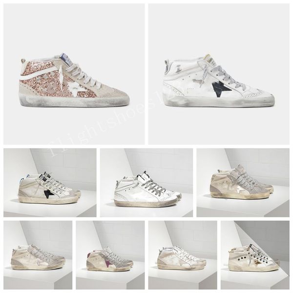 

2021 fashion mid slide star shoe francy hi sneakers italy deluxe brand gritter snakeskin do-old dirty designer man women shoes