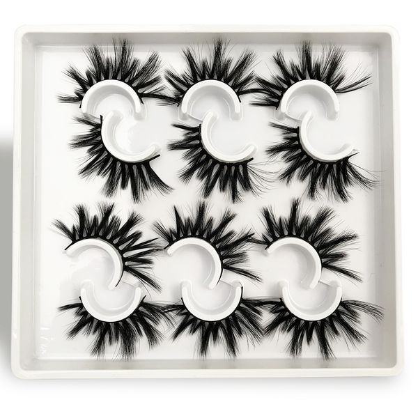 

20cm fluffy mink eyelashes 6 pairs 5d eyelash eye handmade individual false lashes soft natural long thick makeup tools for party in bulk