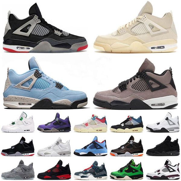 

basketball shoes 4 4s sail jumpman starfish taupe haze university blue black cat bred off mens womens trainers sneakers 36-47