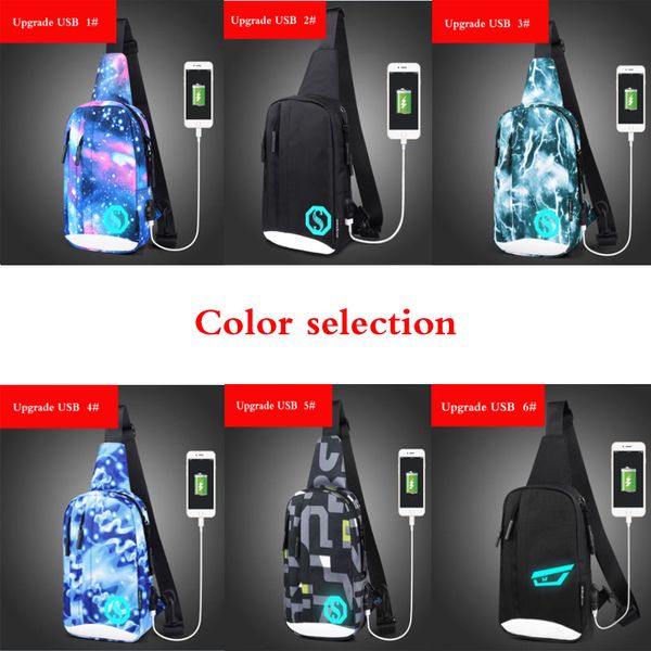 

korean men's bag upgrade usb trend sports student one shoulder cross chest backpack