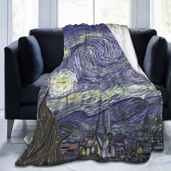 

warm fleece blanket starry sky comfortable plush throw blanket for home outdoors 50"" x40
