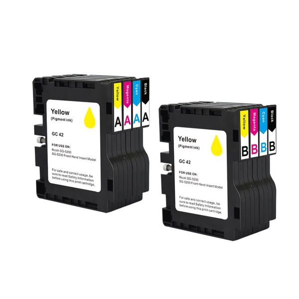 

ink cartridges gc42 compatible cartridge suit for ricoh sg5200 inkjet printer with chip and pigment bk-40ml c/m/y-32ml