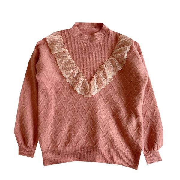 

women's sweaters sweater women pullover autumn lace sweet fashion knit female, White;black