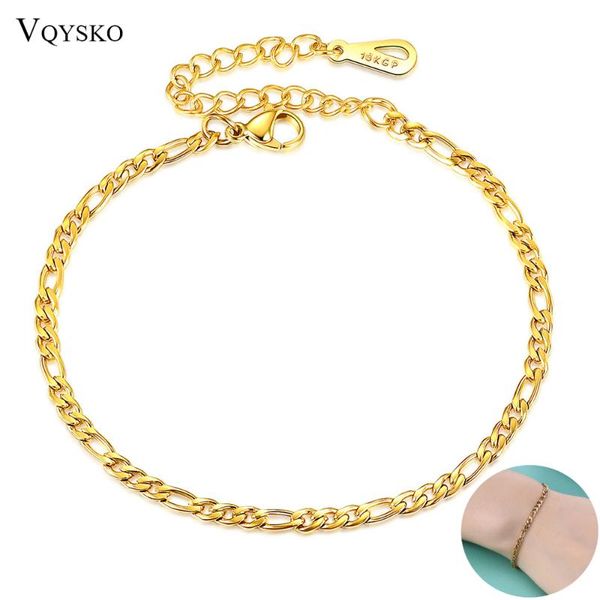 

link, chain chunky miami figaro bracelet for women stainless steel curban link christmas gift wristband fashion female jewelry, Black