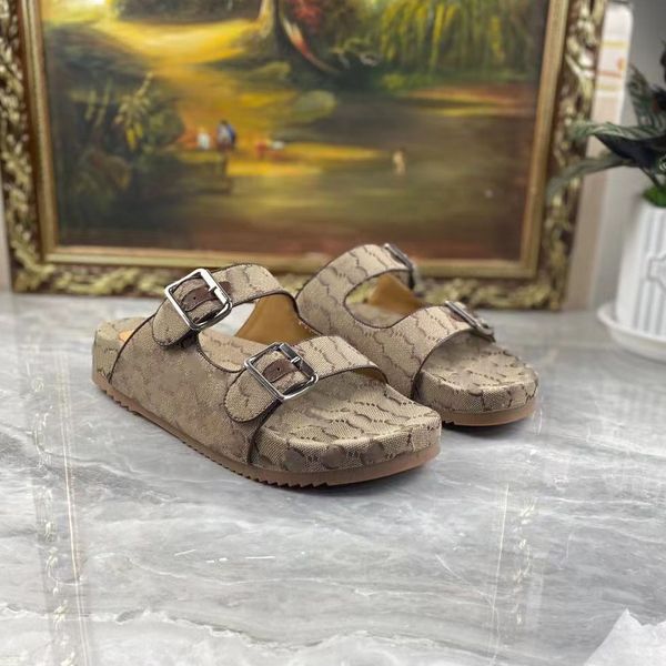 

2023 designers men slippers slide sandal with straps summer outdoor fashion luxury mens canvas slipper slides beach shoe size eur 38-45, Black