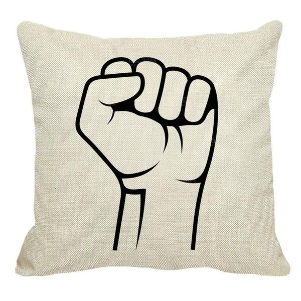 

45cmx45m stick figure fist pattern linen comfortable cushion cover home sofa decorative pillow yh265 cushion/decorative