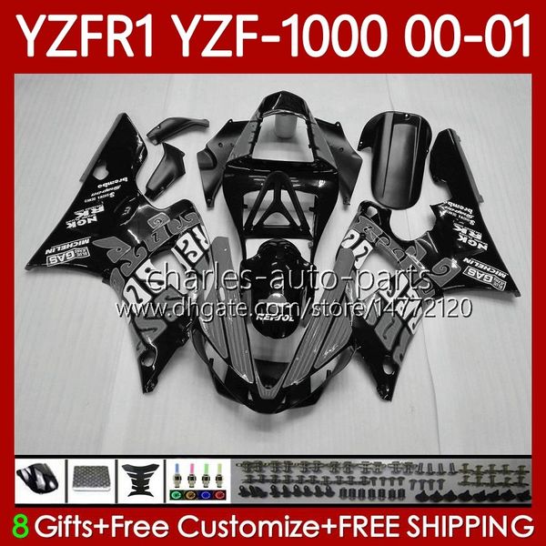 

bodywork kit for yamaha yzf-1000 yzf-r1 yzf1000 yzfr1 00 01 02 03 black grey body 83no.160 yzf r1 1000cc 2000-2003 yzf 1000 cc r 1 2000 2001