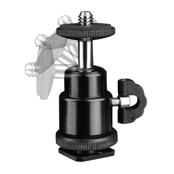

tripod heads wrumava 1/4" screw shoe mount adapter swivel ball head for canon nikon camera led video light monitor flash bracket