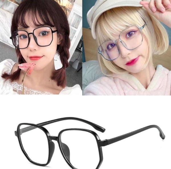 

plain anti blue light plastic retro transparent eyeglass frame, Silver