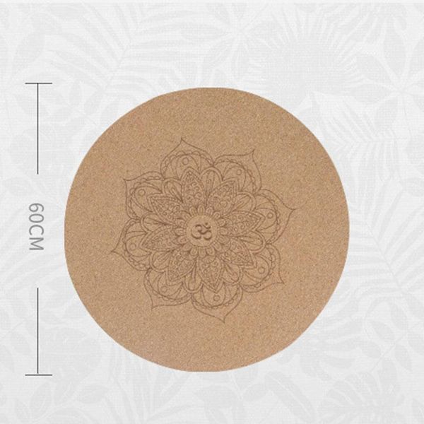 

yoga mat little round cork rubber 60x60cmx3mm non slip cushion meditation pad pilates for home outdoor thj99 mats