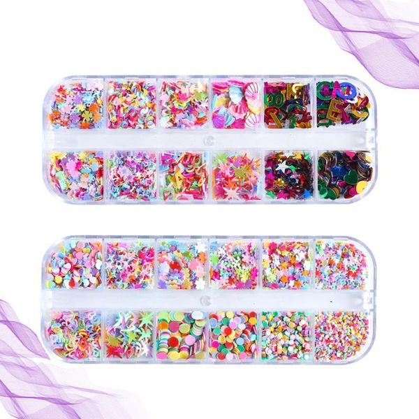 

boxes 12 grids nail glitter sequins sparkly paillettes manicure decor for lady1