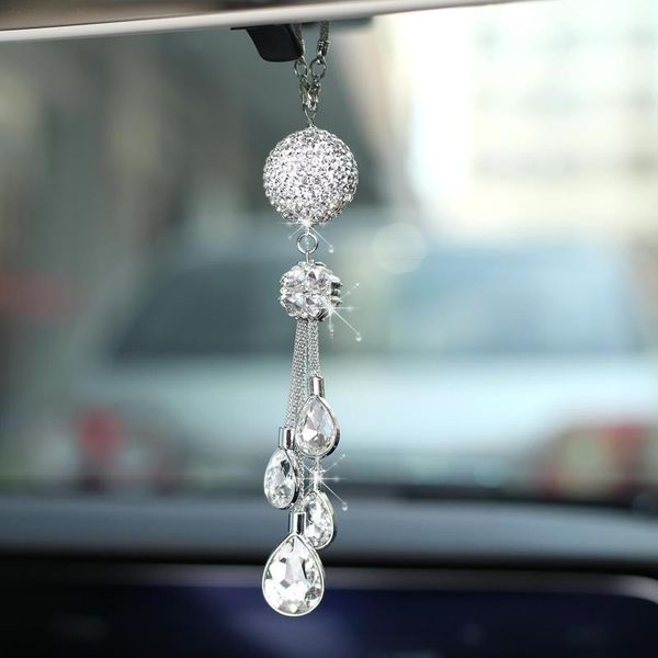 

interior decorations rhinestone car decoration pendant crystal diamond rear view mirror hanging accessories for women girls