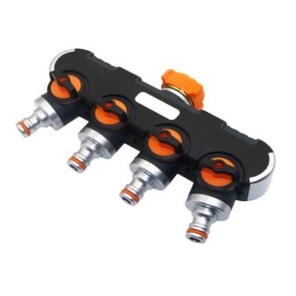 

garden 4 way tap connectors metal hose pipe splitter plastic drip irrigation water connector wash car tools watering equipments
