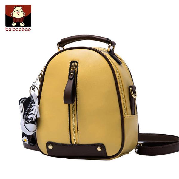 Beibaobao Marca Mulheres Mochilas de Luxo PU Couro Moda Pequenas Mulheres Sacos 2021Summer New Girls Backpack Design Bolsa de mão Senhoras q0528