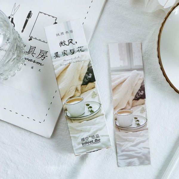 

bookmark 30 pcs/box natural scenery messag cards paper bookmarks kawaii children stationery school supplie papelaria kids gift