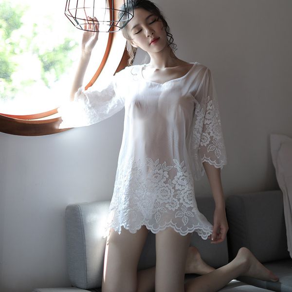 

underwear women' perspective fun allure lace embroidery skirt t-pants suit, Red;black