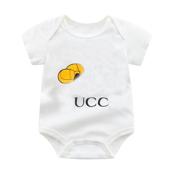 

new summer fashion brand style newborn baby clothes boys girls printing cotton cartoons short sleeve romper 0-24 months, Blue