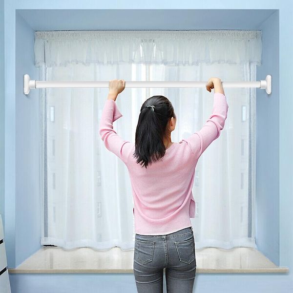 

1pcs spring net voile tension curtain rail household rods bathroom pole rod adjustable high carbon steel shower curtains