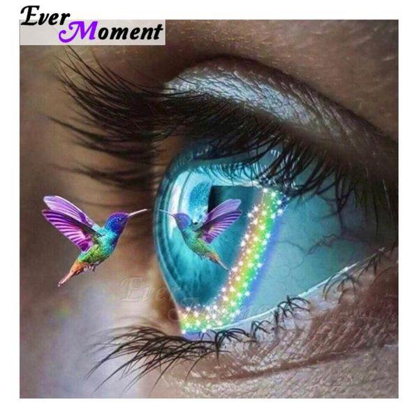 

diamond painting ever moment diy 5d art beautiful eye and hummingbird cross stitch kit printed canvas double sided glue 5l1622