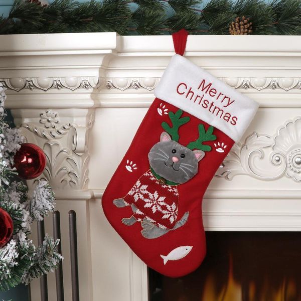 

christmas decorations year stocking sack xmas gift candy bag noel for home natal navidad sock tree decor