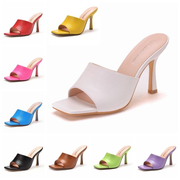 

dress shoes women 9cm high heels mules fetish summer sandals stiletto slippers prom platform stripper candy color j58o, Black