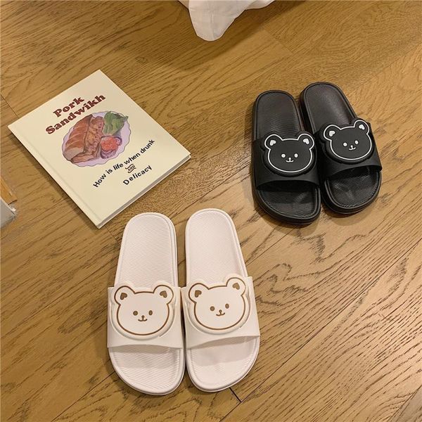 

cute cartoon animal girl house slippers for women massage casual sneaker luxury wearing sandals indoors and outdoors, Black
