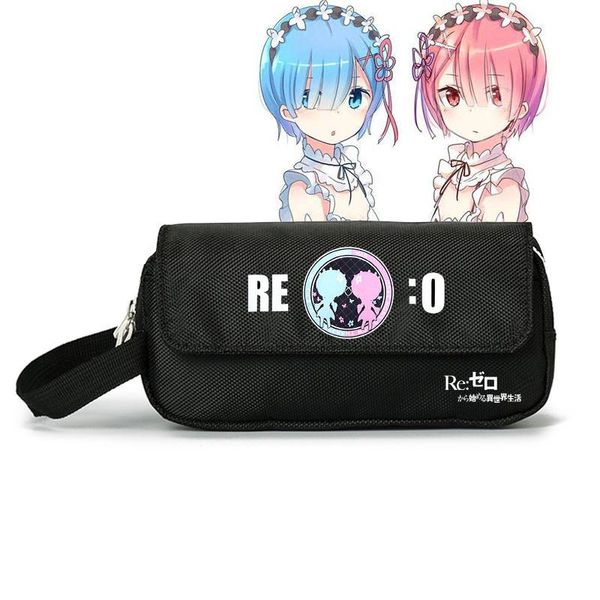 

re:life in a different world from zero kawaii pencil case for girls ram rem prinit stationery bags gift cartoon change bag cosmetic & cases