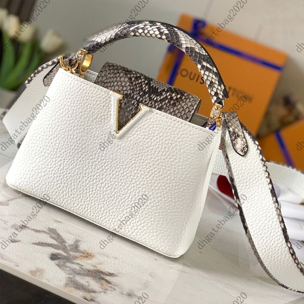 

cowhide leather handbags brand luxury designer bags fashion lychee grain totes python print clutches shoulder bag