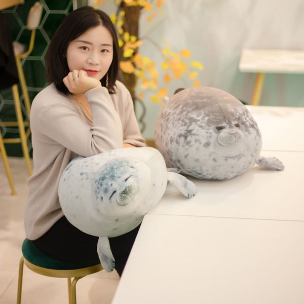 

3080cm squishy seal soft plush chubby sea dog stuffed aquatic animal doll comforting kids birthday gift white grey