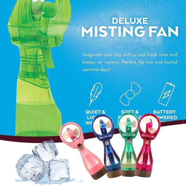 

electric fans mini fan beach summer cooling air travel handheld mist water misting spray random color#g4