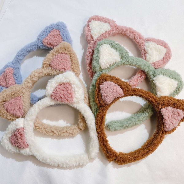 

cute plush wash face net red headdress, Black;brown