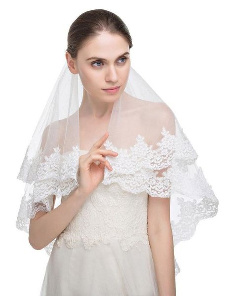 

bridal veils bride lace edge wedding veil white ivory with comb, Black