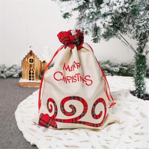 

christmas decorations 2021 gift bag tote drawstring pocket stockings santa candy present storage drawstring1
