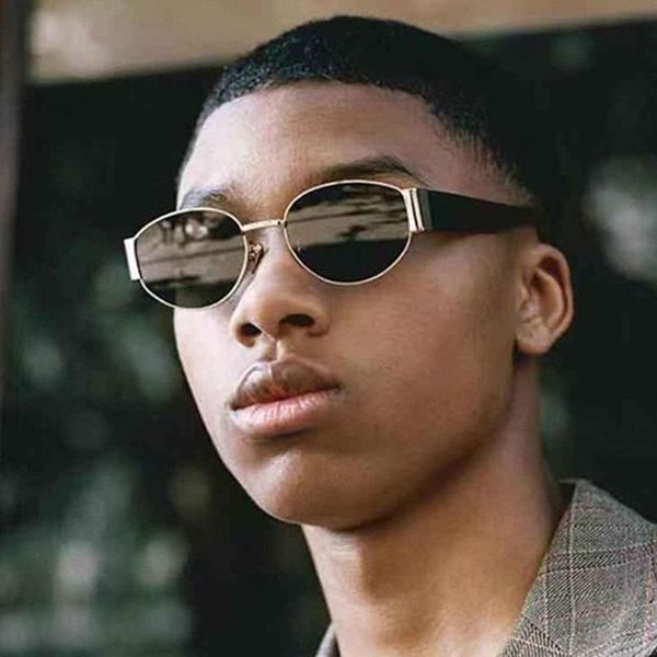 

sunglasses oval 2021 retro small frame hip hop designer for women and men, White;black