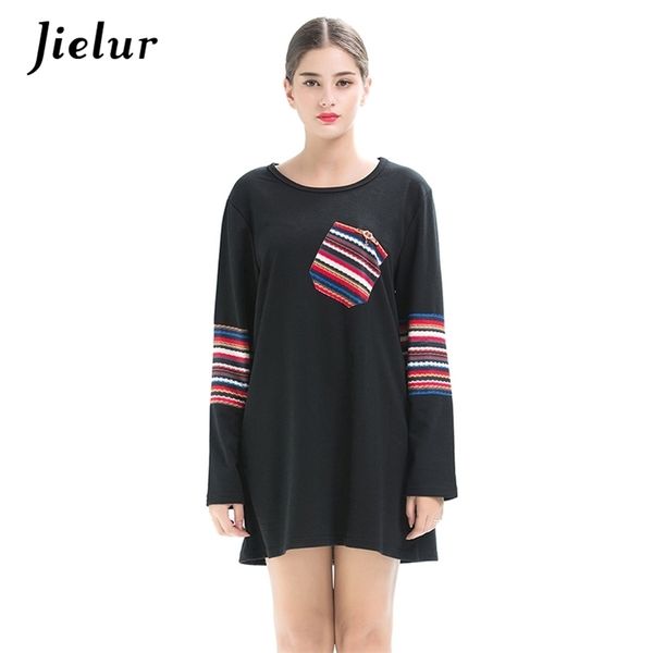 

autumn spring red black long female colorful stripes oblique pocket t-shirts for women loose casual oversized t shirt 210426, White