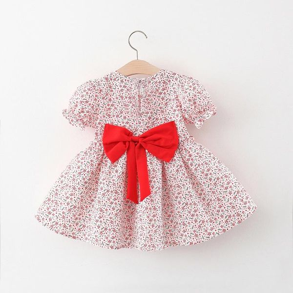 

girl's dresses baby girls print dress summer 2021, Red;yellow