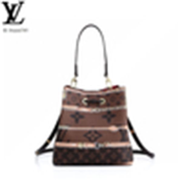 

brand designer luxury b40o m2221 brown flower silkscreen bucket bag women handbags iconic bags handles shoulder bags totes cross body ba, Red;black