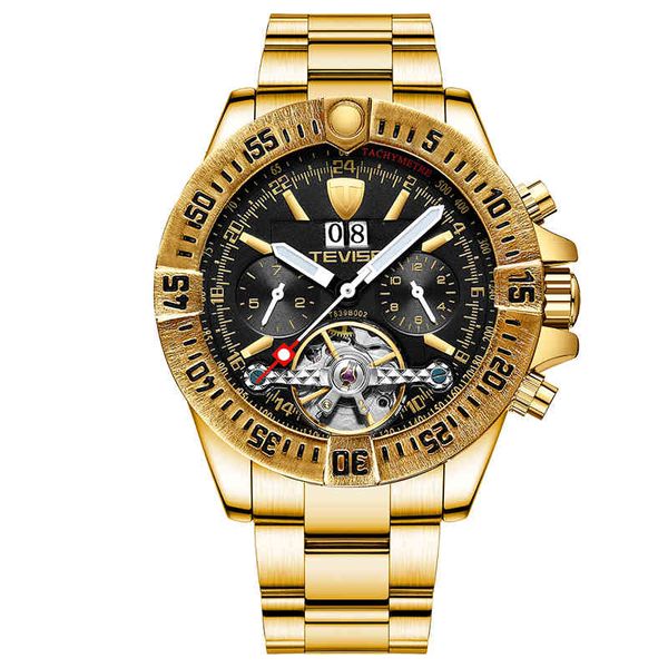 

casual men automatic mechanical clocks day/week/month tours, Slivery;brown